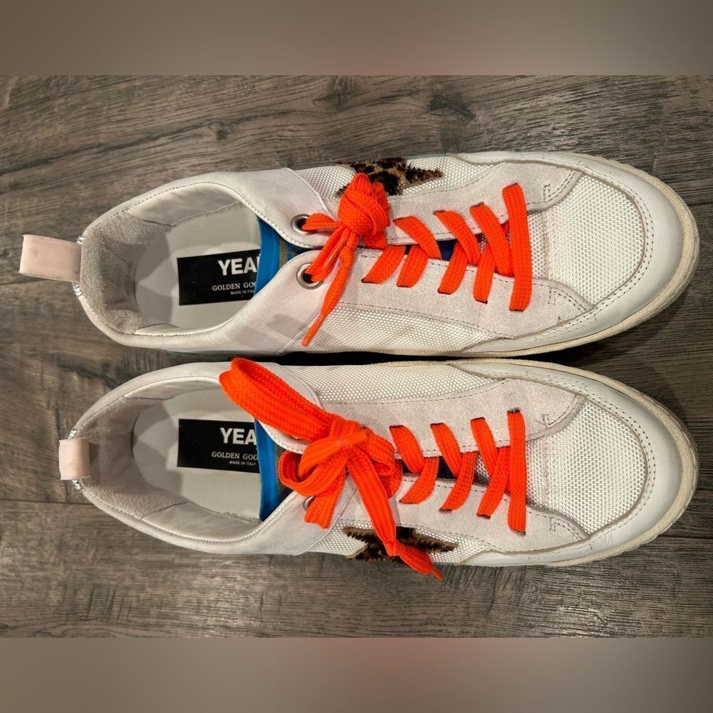 Golden Goose sneakers ball star leather in orange lace - Picture 3 of 14
